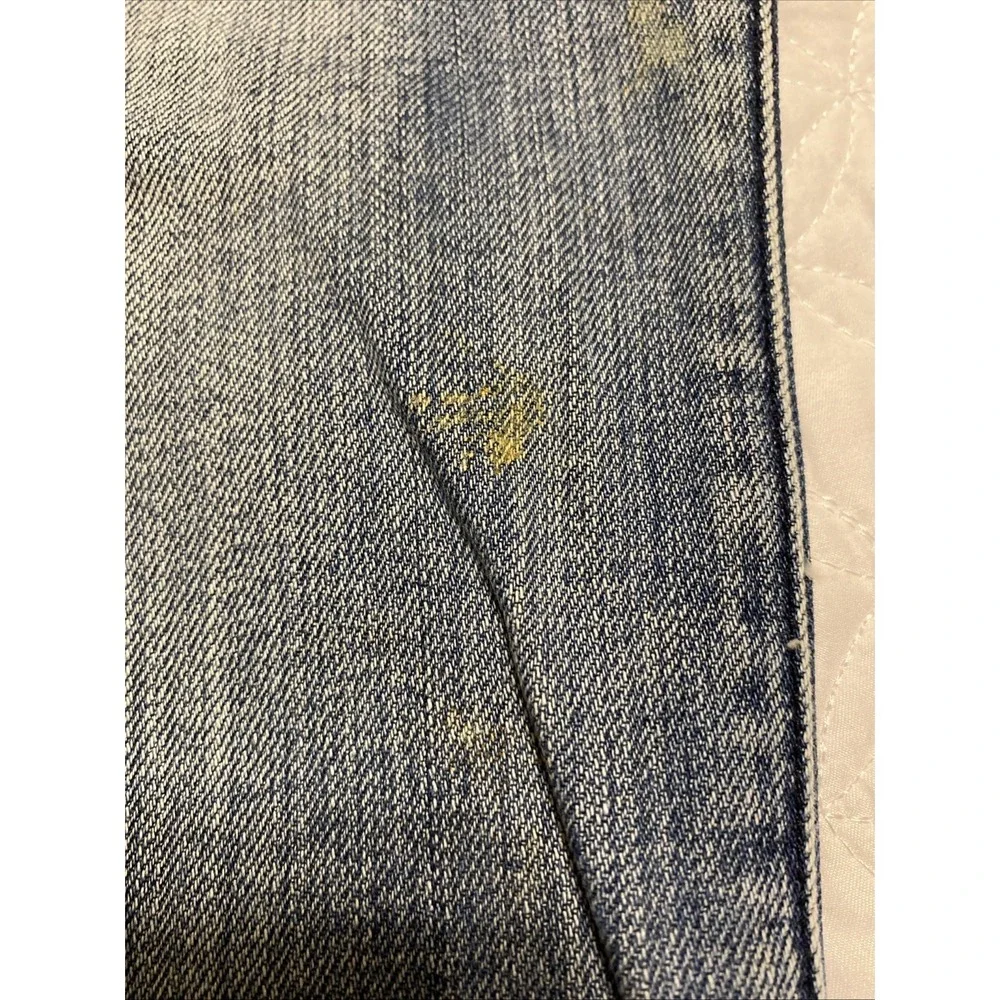 VTG Akademiks Denim Jeans 36 Embroidered Streetwear Missing Button  RN0100964
